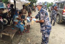 डि.आई.जी. ब्रम्हाचार्यद्वारा महोत्तरीको सीमा निरीक्षण